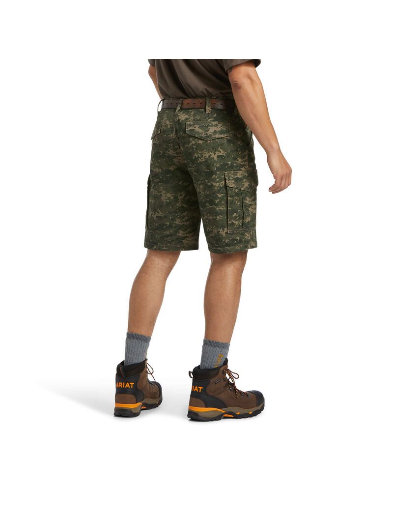 Bermudas Ariat Rebar DuraStretch Made Tough Cargo Camuflados Oscuro | FZC841653