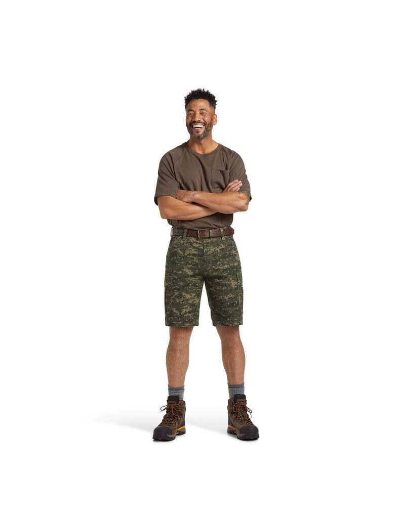 Bermudas Ariat Rebar DuraStretch Made Tough Cargo Camuflados Oscuro | FZC841653