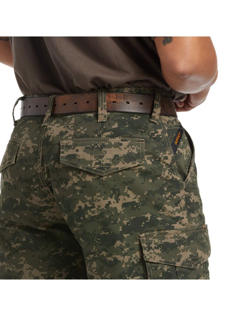 Bermudas Ariat Rebar DuraStretch Made Tough Cargo Camuflados Oscuro | FZC841653