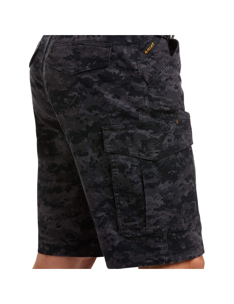 Bermudas Ariat Rebar DuraStretch Made Tough Cargo Negros Camuflados | NET892546