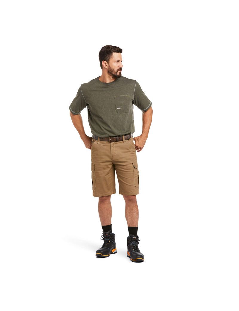 Bermudas Ariat Rebar DuraStretch Made Tough Cargo Kaki | NVS810735