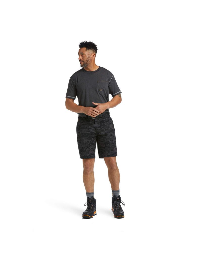 Bermudas Ariat Rebar DuraStretch Made Tough Negros Camuflados | VBH364098