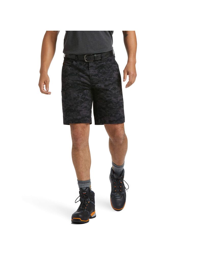 Bermudas Ariat Rebar DuraStretch Made Tough Negros Camuflados | VBH364098