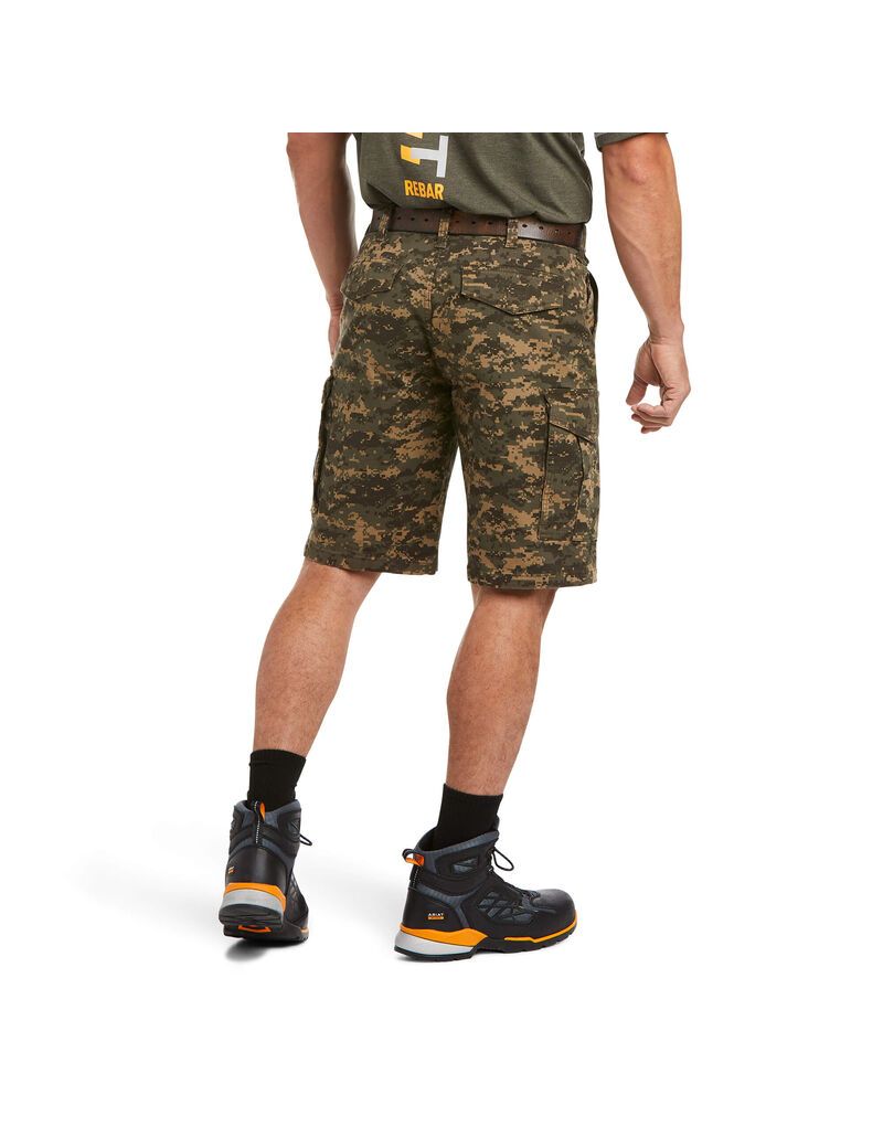 Bermudas Ariat Rebar DuraStretch Made Tough Cargo Verde Oliva Camuflados | XKP216837