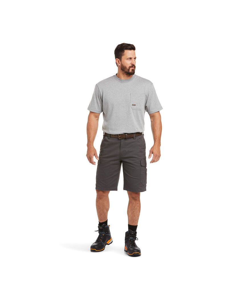 Bermudas Ariat Rebar DuraStretch Made Tough Cargo Grises | YKR648215