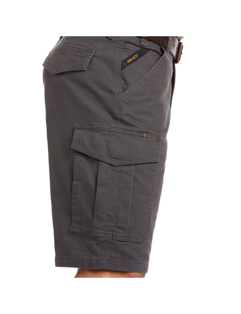 Bermudas Ariat Rebar DuraStretch Made Tough Cargo Grises | YKR648215