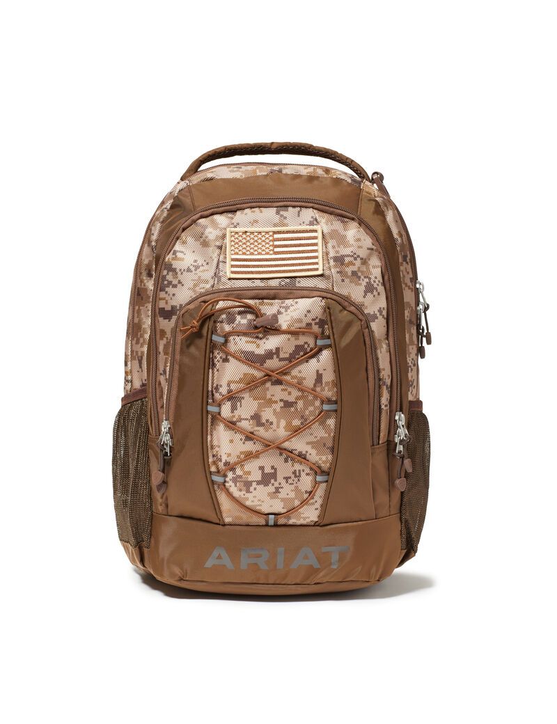 Bolsas Ariat Patriot Backpack w/ Hebilla Marrom | GYV746250