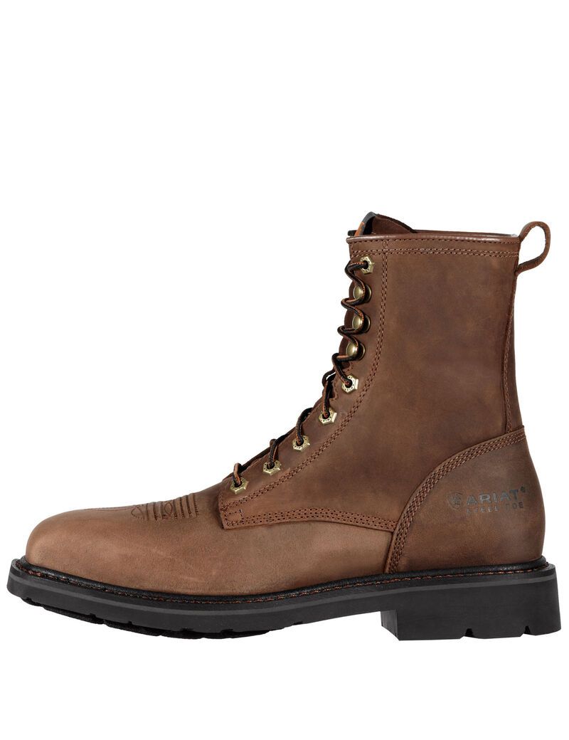 Botas De Trabajo Ariat Cascade 8' Anchos Square Puntera Steel Puntera Marrom | VFB824615