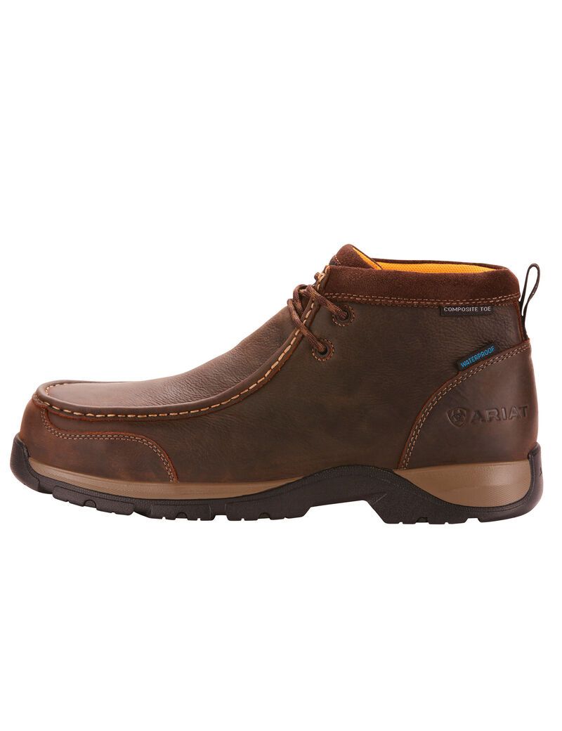 Botas Impermeables Ariat Edge LTE Moc Composite Puntera Trabajo Marrom Oscuro | WQZ413095