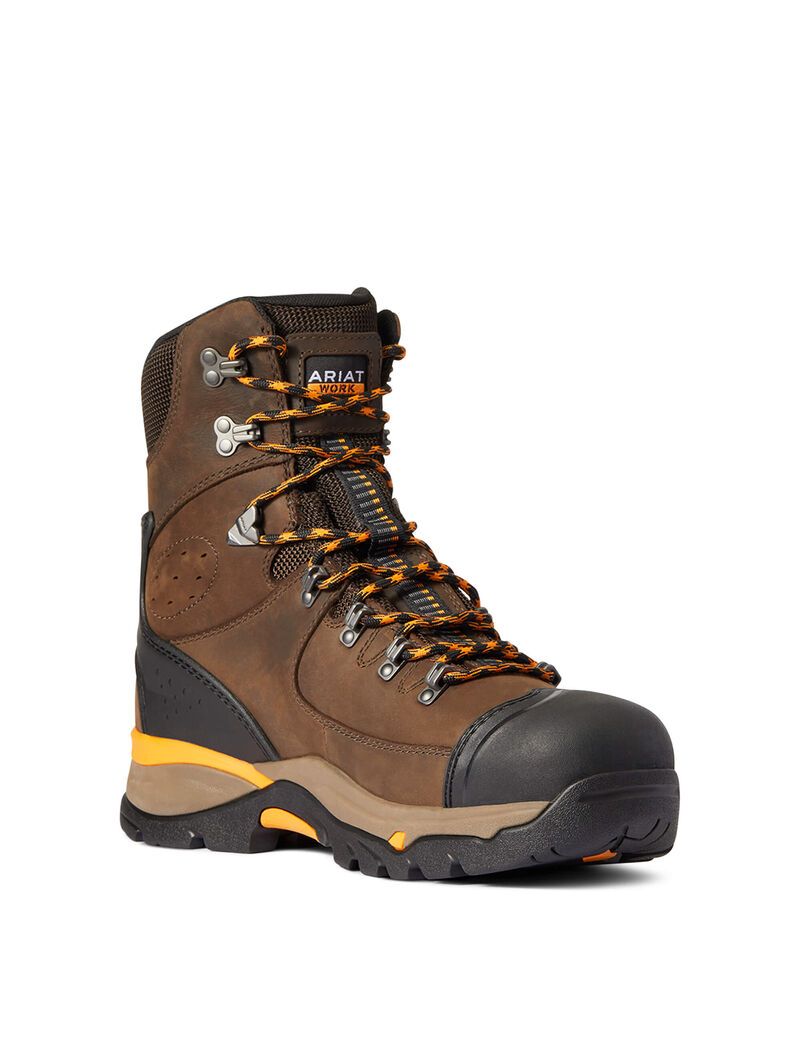 Botas Impermeables Ariat Endeavor 8' Carbon Puntera Trabajo Chocolate Marrom | WPK862597