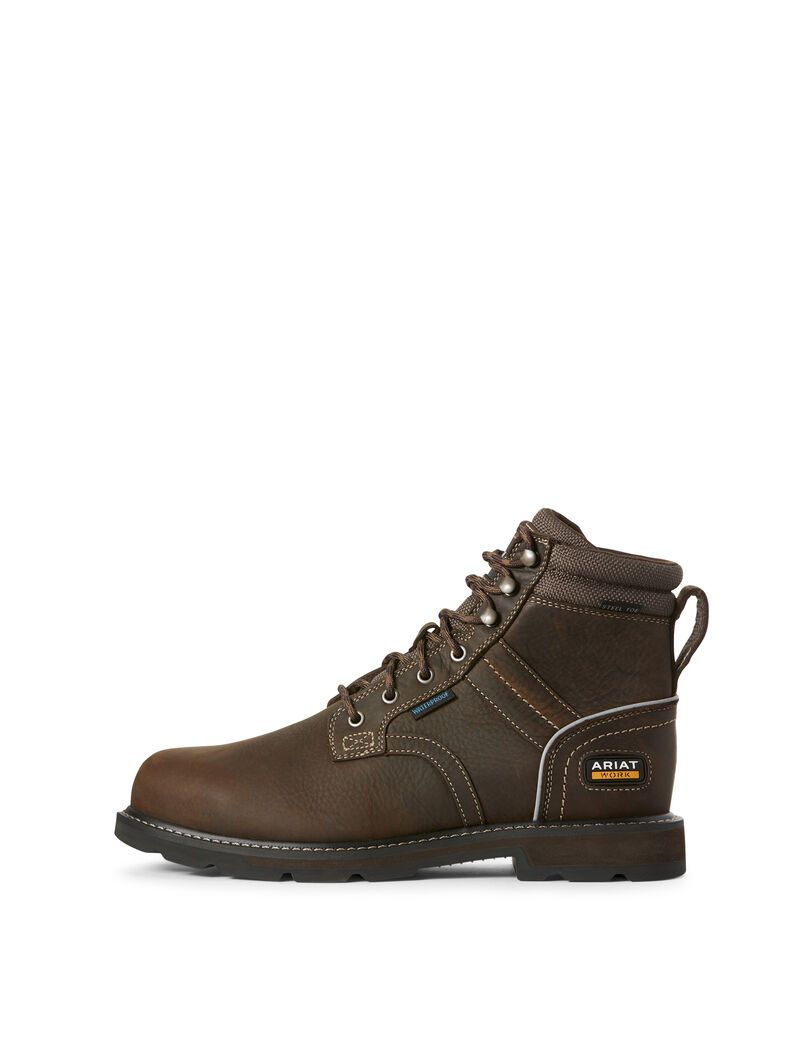 Botas Impermeables Ariat Groundbreaker 6' II Steel Puntera Trabajo Marrom Oscuro | MKR748623