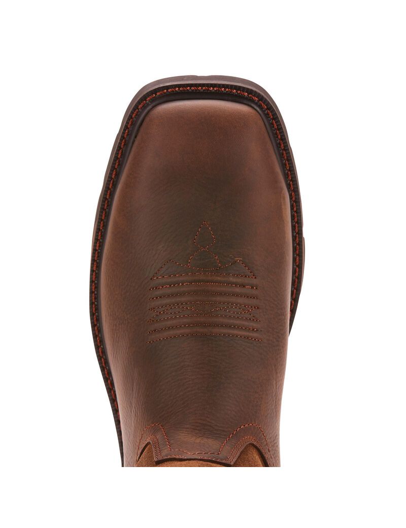 Botas Impermeables Ariat Groundbreaker Anchos Square Puntera Steel Puntera Trabajo Marrom Oscuro | ABR213486