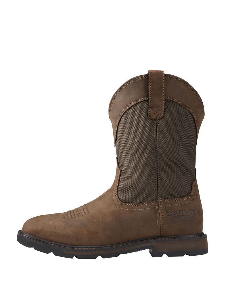 Botas Impermeables Ariat Groundbreaker Anchos Square Puntera Trabajo Marrom | SJV762035