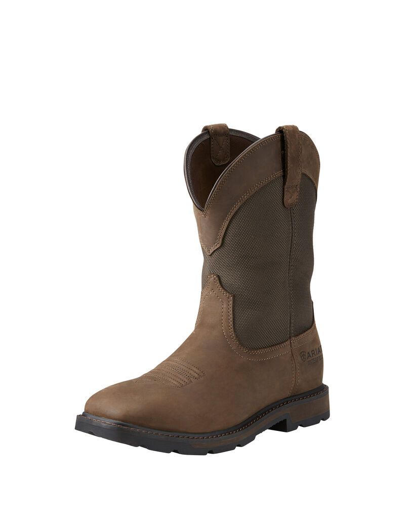 Botas Impermeables Ariat Groundbreaker Anchos Square Puntera Trabajo Marrom | SJV762035