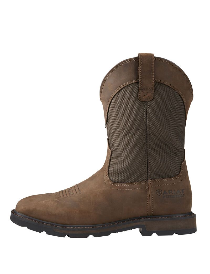 Botas Impermeables Ariat Groundbreaker Anchos Square Puntera Steel Puntera Trabajo Marrom | SQT046897