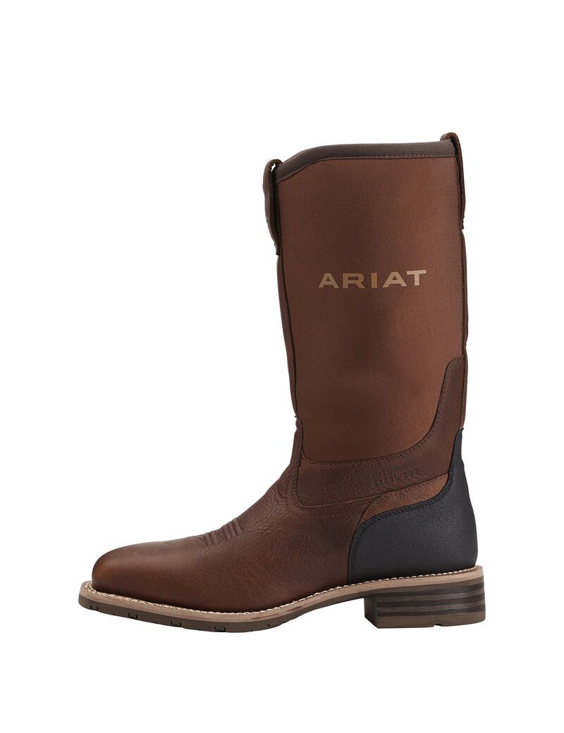 Botas Impermeables Ariat Híbrido All Weather Steel Puntera Trabajo Marrom | JMU347852