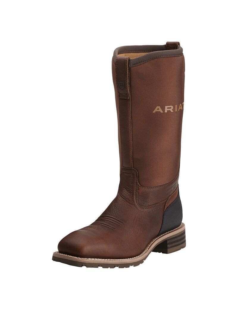 Botas Impermeables Ariat Híbrido All Weather Steel Puntera Trabajo Marrom | JMU347852