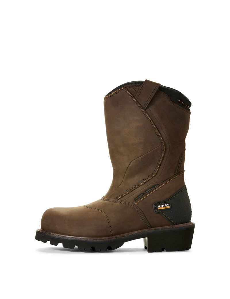 Botas Impermeables Ariat Powerline 400G 400g Composite Puntera Trabajo Marrom | IXO542768