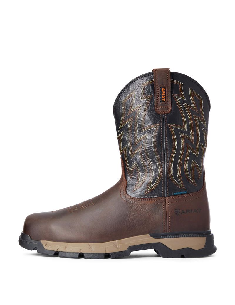 Botas Impermeables Ariat Rebar Flex Western Composite Puntera Trabajo Marrom Oscuro | PZW541079