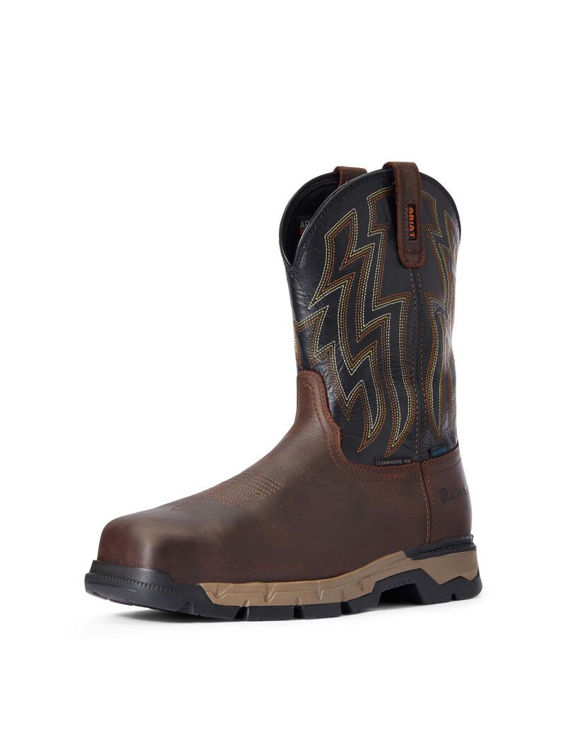 Botas Impermeables Ariat Rebar Flex Western Composite Puntera Trabajo Marrom Oscuro | PZW541079