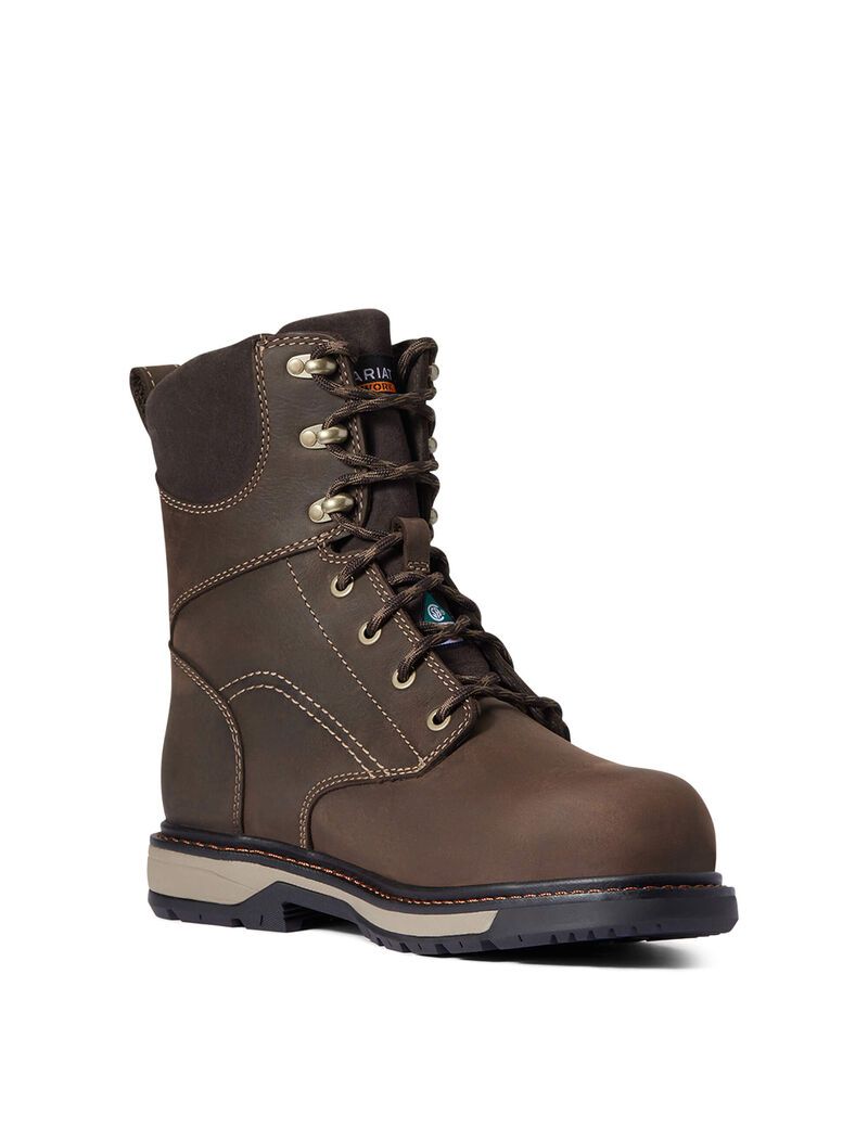 Botas Impermeables Ariat Riveter 8' CSA Glacier Grip 400g Composite Puntera Trabajo Marrom Oscuro | UTL537820