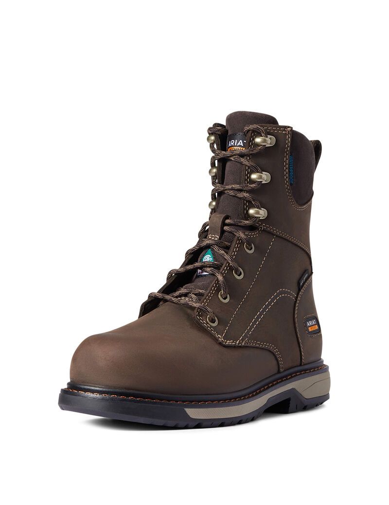 Botas Impermeables Ariat Riveter 8\' CSA Glacier Grip 400g Composite Puntera Trabajo Marrom Oscuro | UTL537820