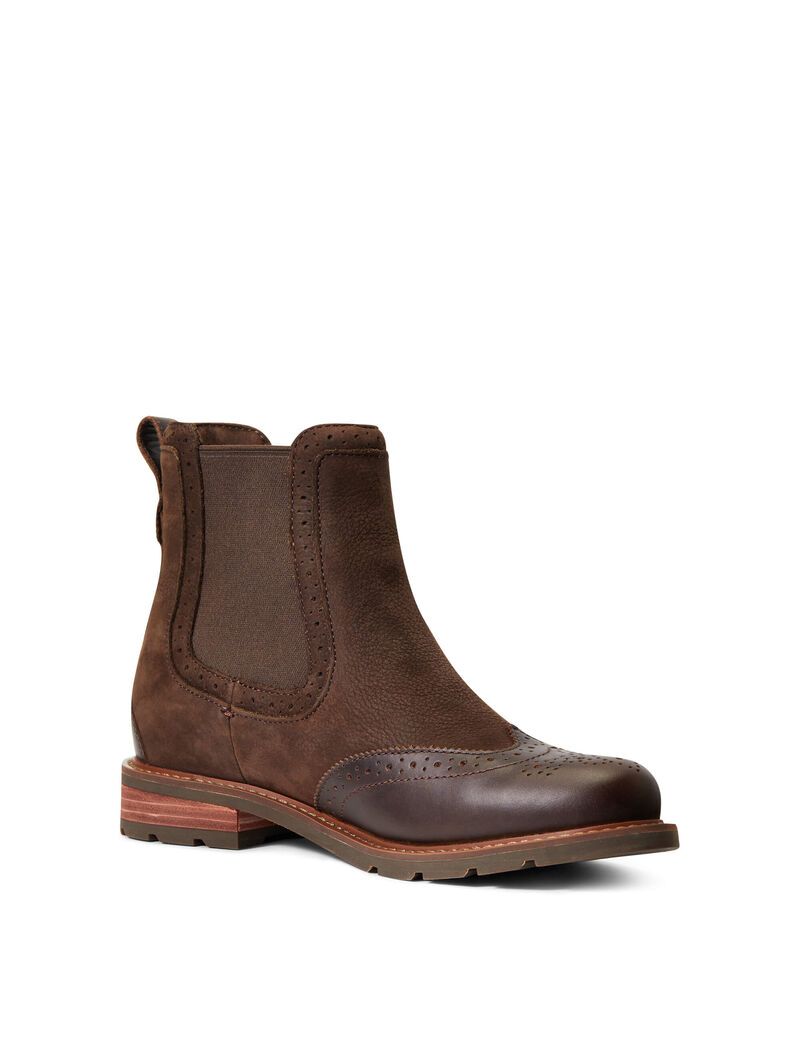 Botas Impermeables Ariat Wexford Brogue Impermeables Chocolate Marrom | WAM749206