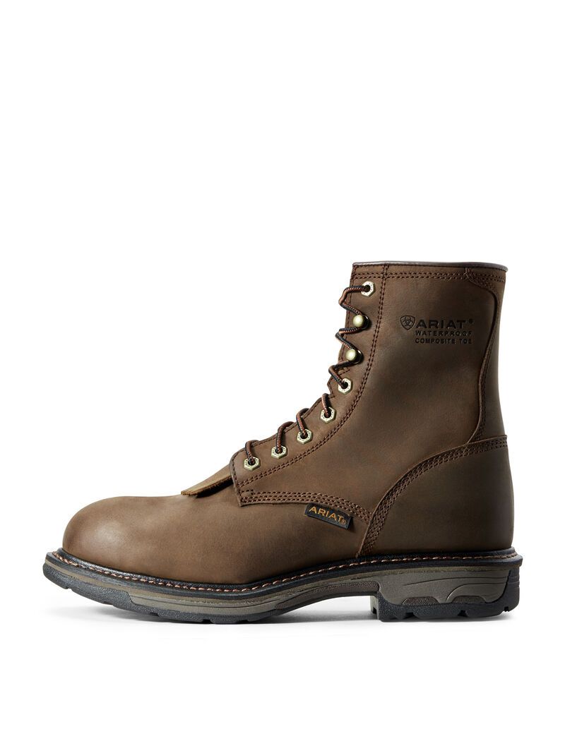 Botas Impermeables Ariat WorkHog 8' Composite Puntera Trabajo Marrom | XYQ925310