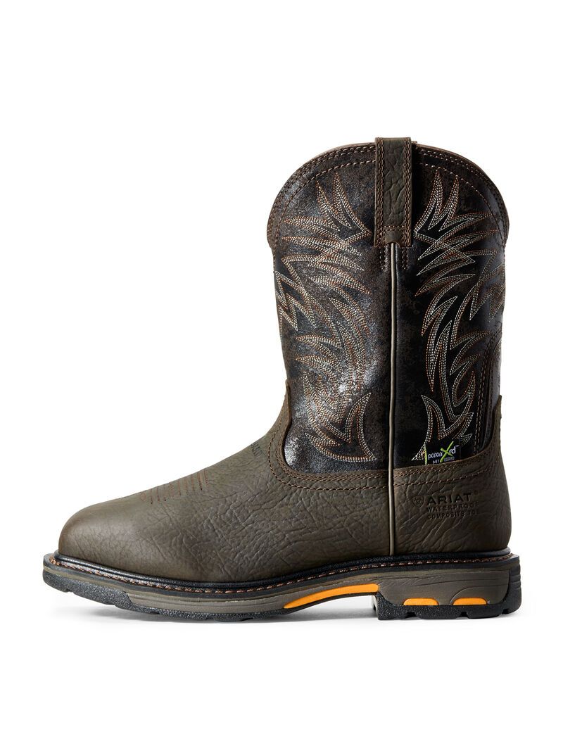 Botas Impermeables Ariat WorkHog Anchos Square Puntera MetGuard Composite Puntera Trabajo Marrom | MYA629874