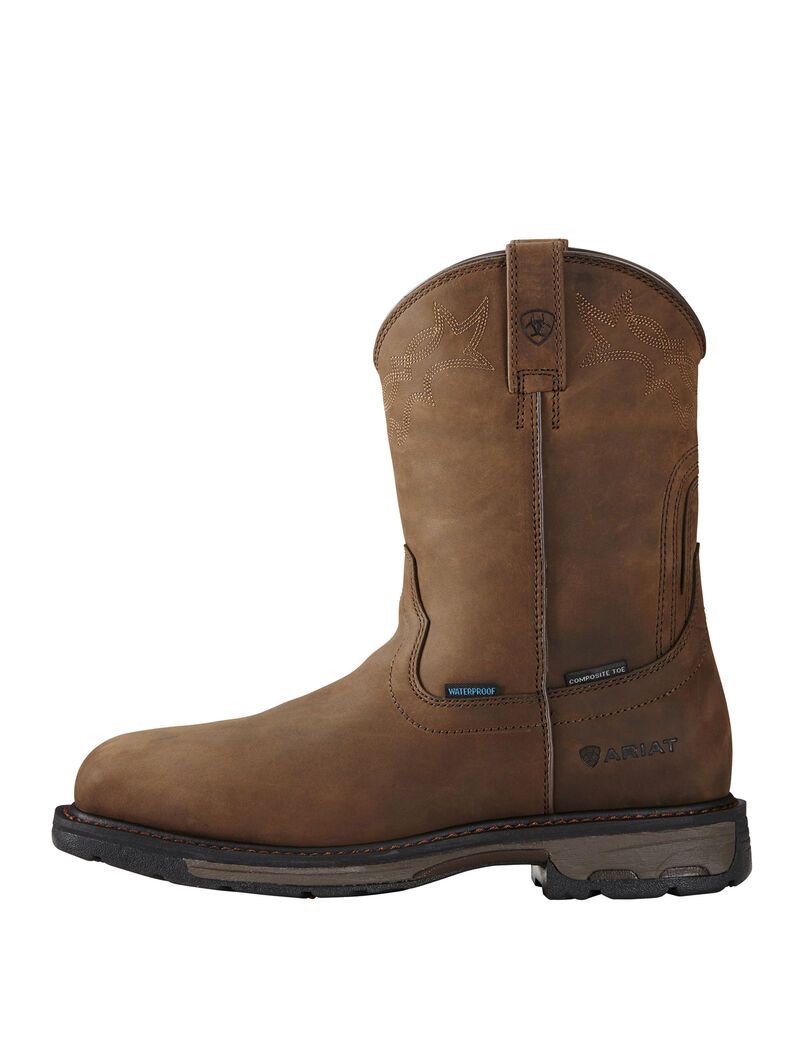 Botas Impermeables Ariat WorkHog Wellington Composite Puntera Trabajo Marrom | LUC561870