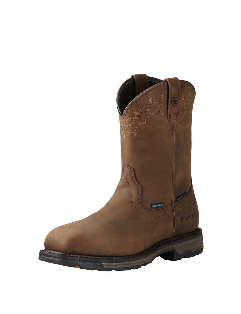 Botas Impermeables Ariat WorkHog Wellington Composite Puntera Trabajo Marrom | LUC561870