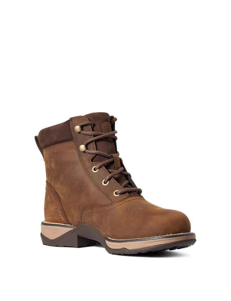 Botas Occidentales Ariat Anthem Round Puntera Lacer Impermeables Marrom | PZD034962