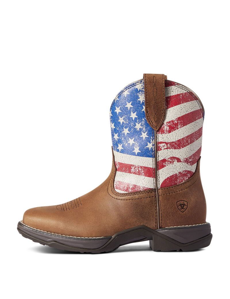 Botas Occidentales Ariat Anthem Shortie Patriot Rojos Marrom | RXN123780