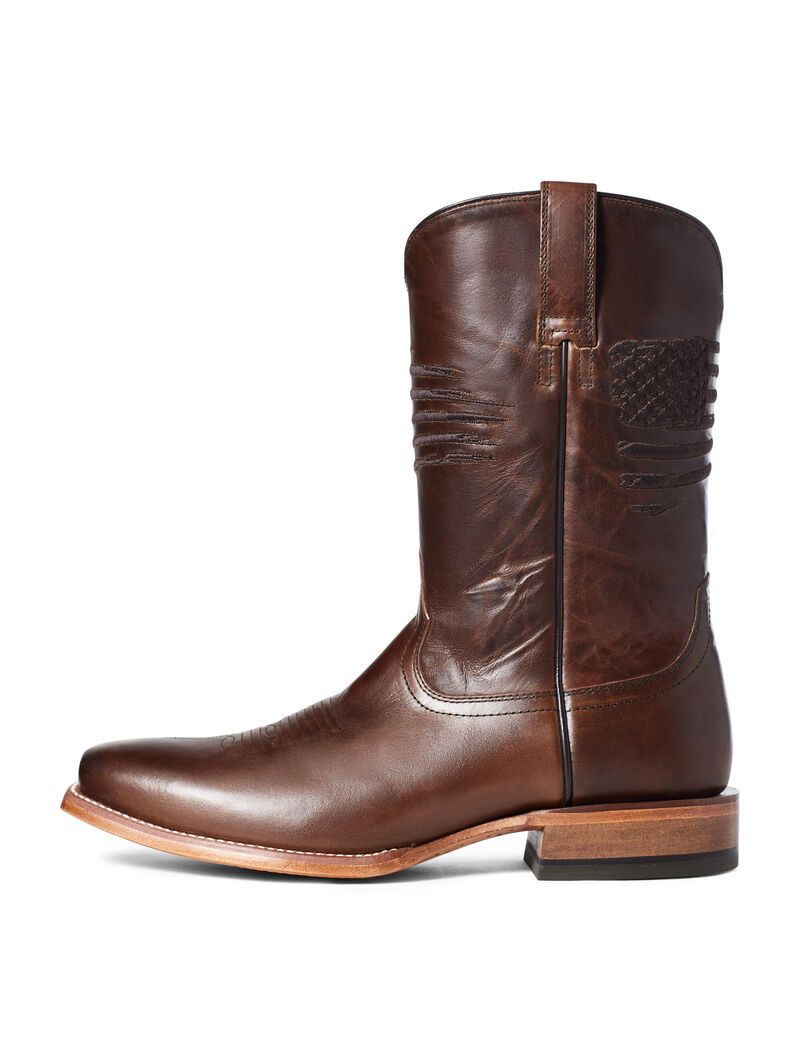 Botas Occidentales Ariat Circuit Patriot Square Puntera Marrom | FYG836924