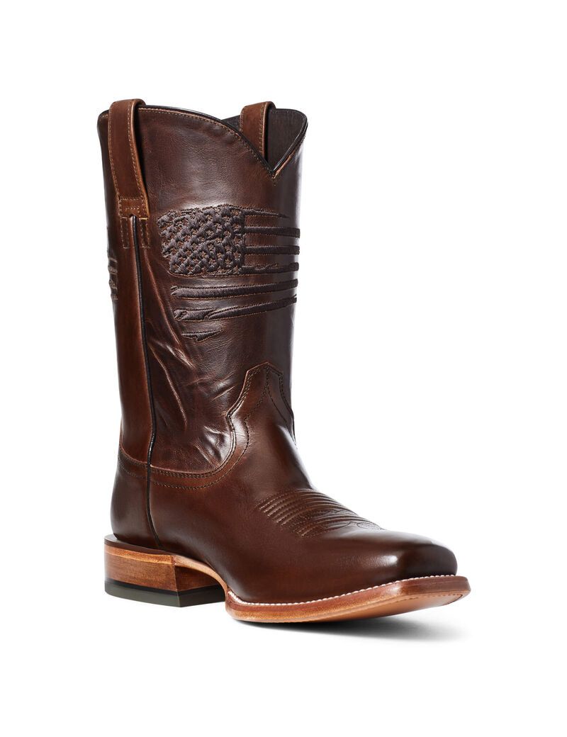 Botas Occidentales Ariat Circuit Patriot Square Puntera Marrom | FYG836924