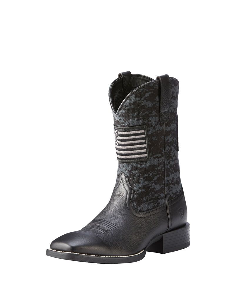 Botas Occidentales Ariat Deporte Patriot Negros | IKC738629