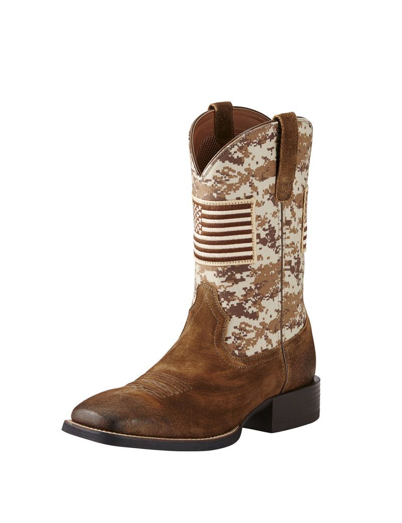 Botas Occidentales Ariat Deporte Patriot Beige | LES650129