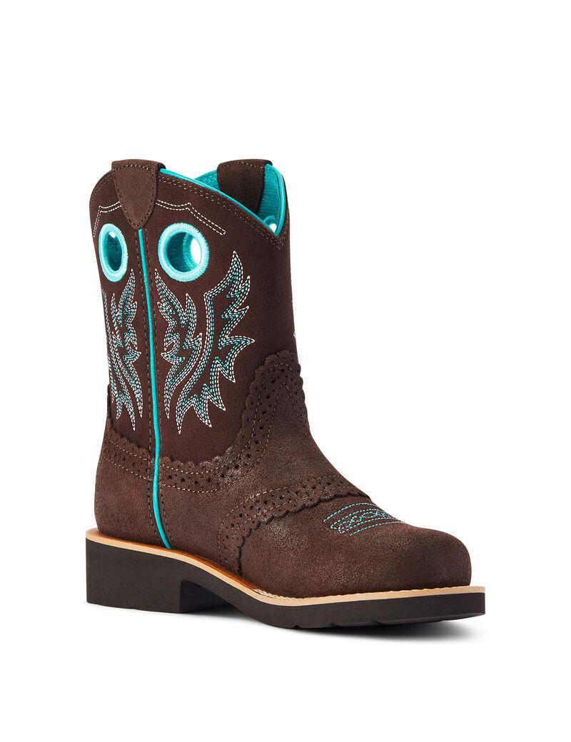 Botas Occidentales Ariat Fatbaby Cowgirl Azul Rey Chocolate | POI502347