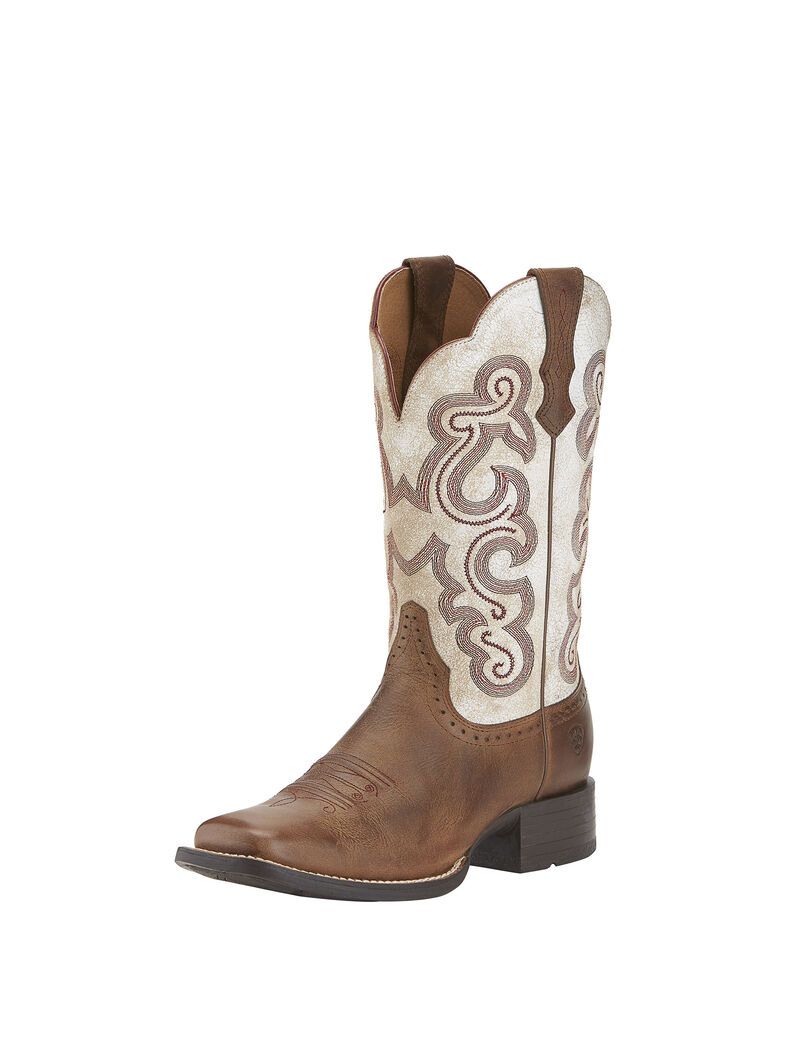 Botas Occidentales Ariat Quickdraw Beige | OLT406239