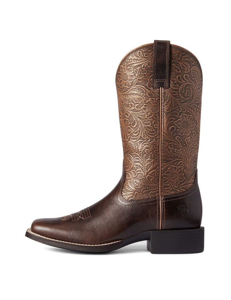 Botas Occidentales Ariat Round Up Anchos Square Puntera Marrom | CXB073941