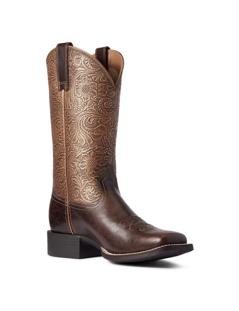 Botas Occidentales Ariat Round Up Anchos Square Puntera Marrom | CXB073941