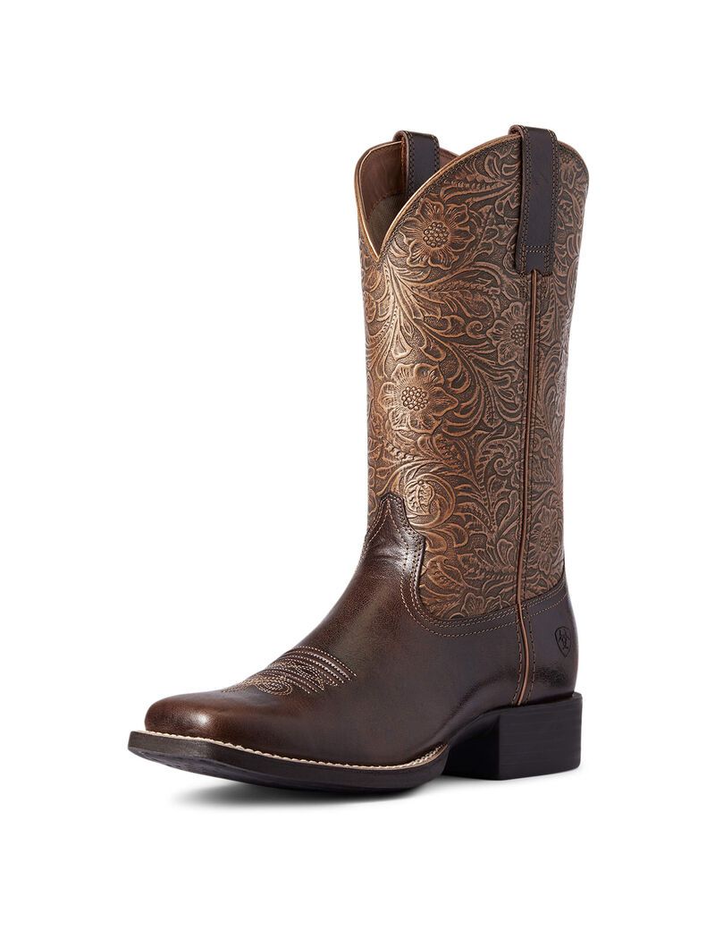 Botas Occidentales Ariat Round Up Anchos Square Puntera Marrom | CXB073941