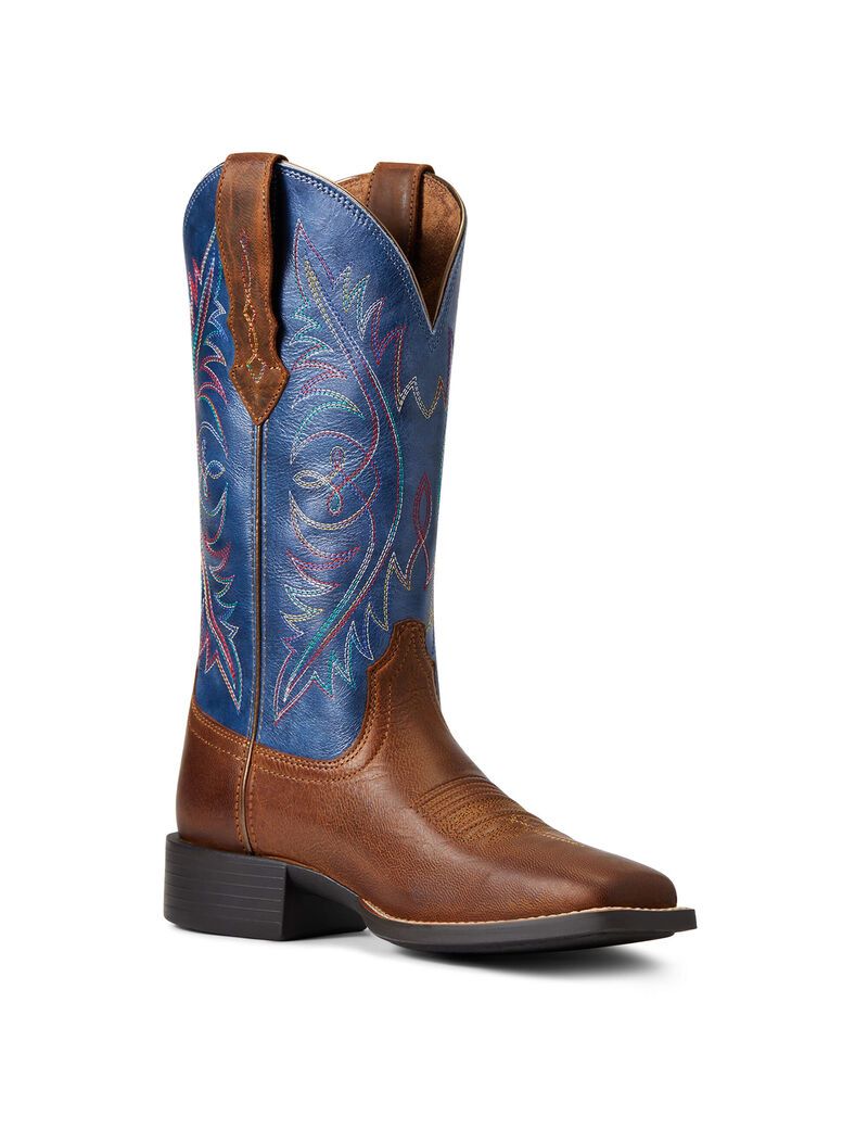 Botas Occidentales Ariat Round Up Anchos Square Puntera Stretchfit Marrom | HNO589076