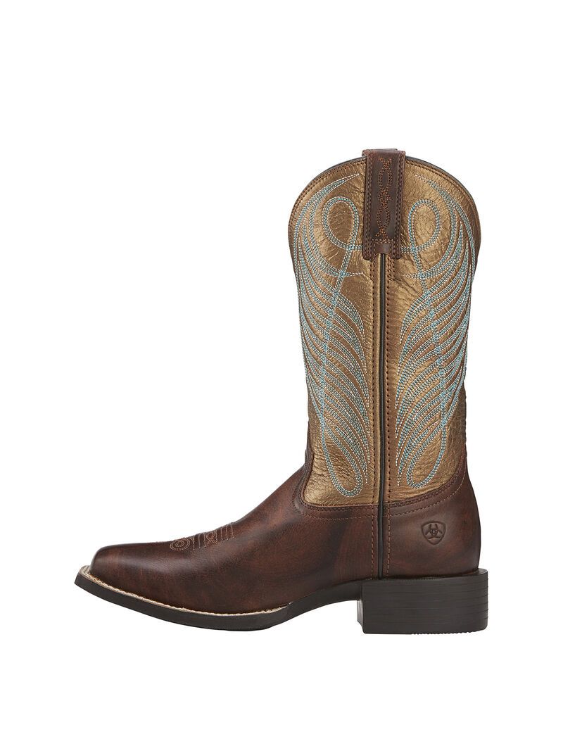 Botas Occidentales Ariat Round Up Anchos Square Puntera Marrom | KDH620973