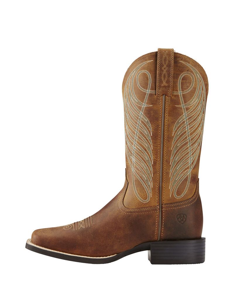 Botas Occidentales Ariat Round Up Anchos Square Puntera Marrom | PSG097426