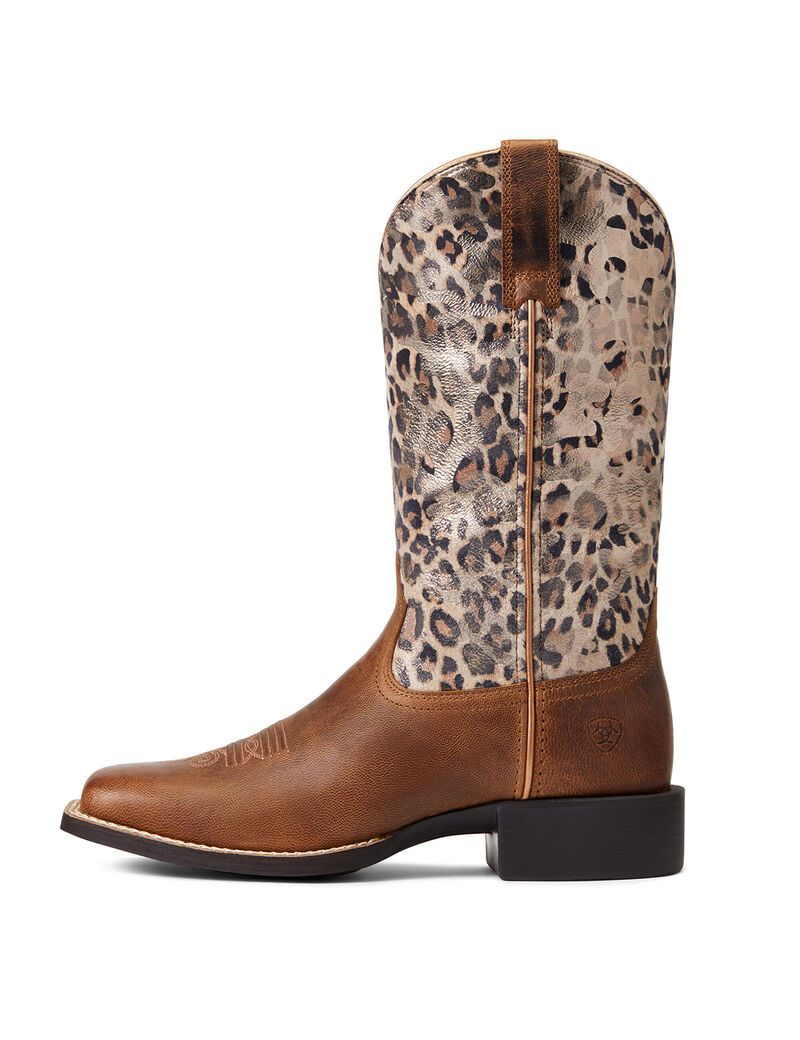 Botas Occidentales Ariat Round Up Anchos Square Puntera Marrom | RNW139427