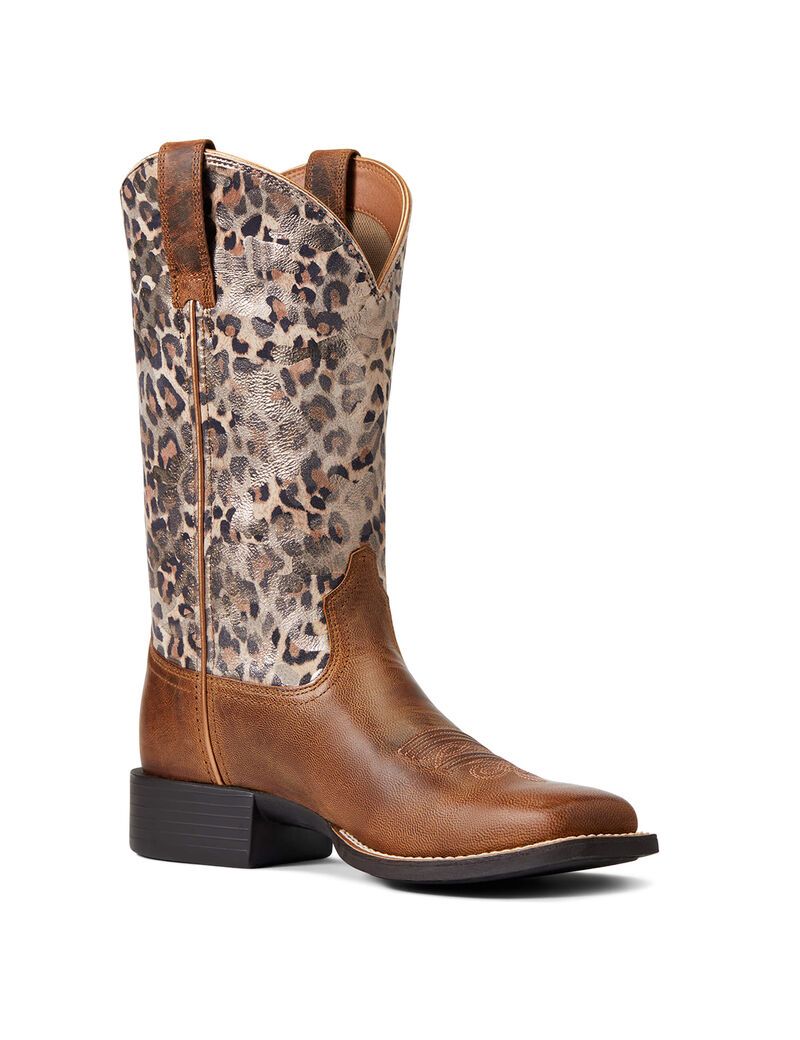 Botas Occidentales Ariat Round Up Anchos Square Puntera Marrom | RNW139427