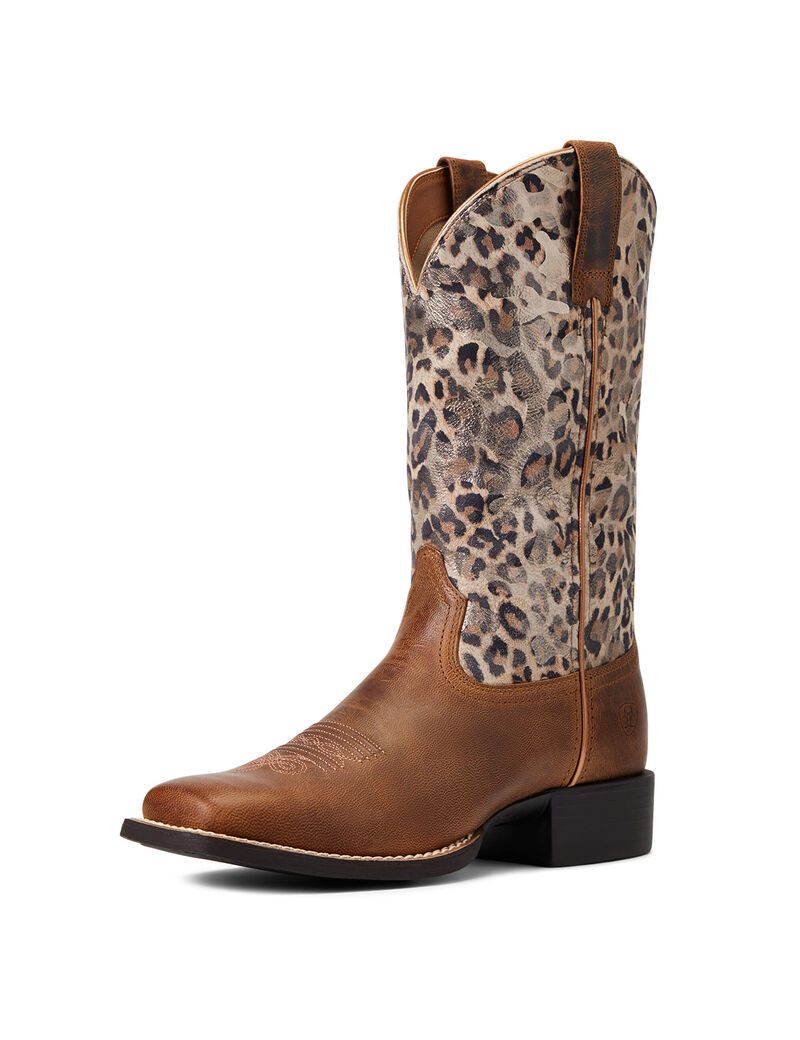 Botas Occidentales Ariat Round Up Anchos Square Puntera Marrom | RNW139427