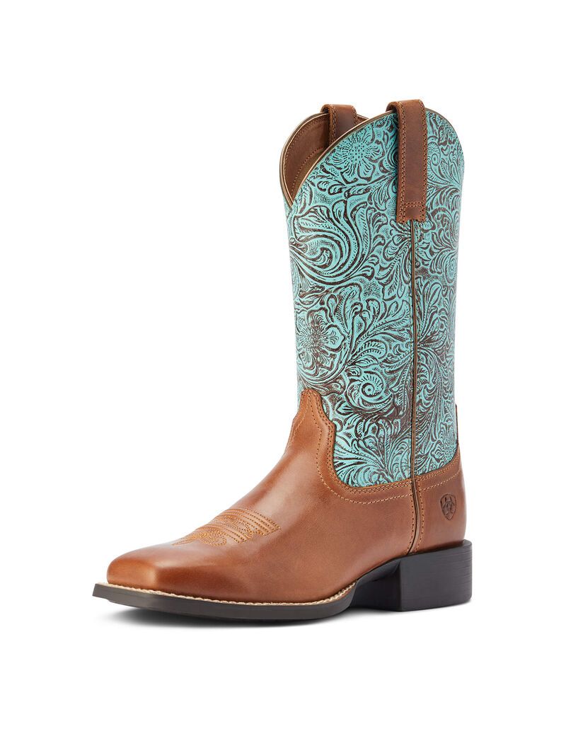 Botas Occidentales Ariat Round Up Anchos Square Puntera Marrom | ZBG593072