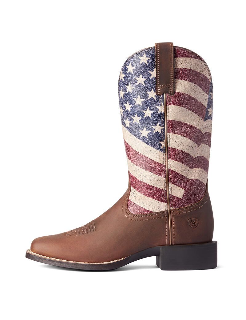 Botas Occidentales Ariat Round Up Patriot Marrom | PNG730165